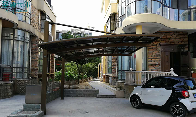 別墅院子車棚圖片？鋁合金車棚圖片大全？