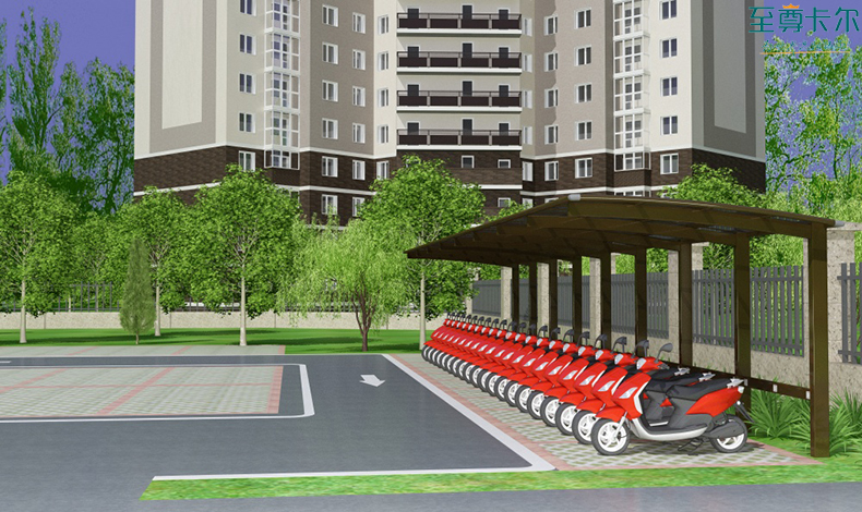 鋁合金自行車車棚設(shè)計(jì)圖？自行車棚圖片？