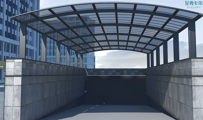 鄭州雨搭廠家？地下車庫通道雨棚？